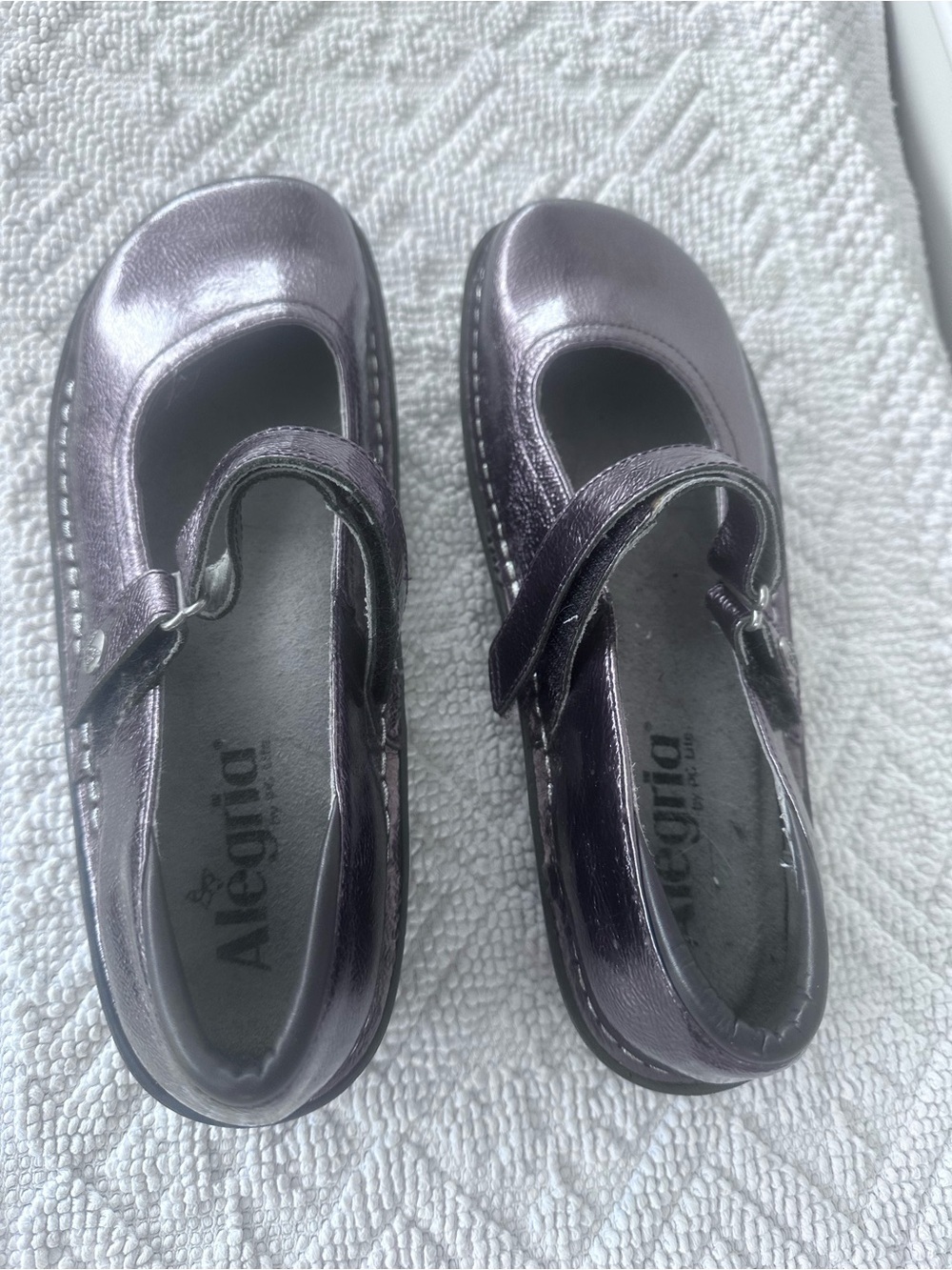Alegria Metallic Bronze Taupe Mary Jane Shoes - Picture 2 of 10